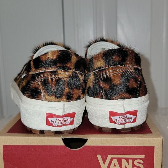 Vans Vault Style 53 Faux Calf Hair Animal / Snow White Leopard Cheetah Women 6 - Picture 14 of 17